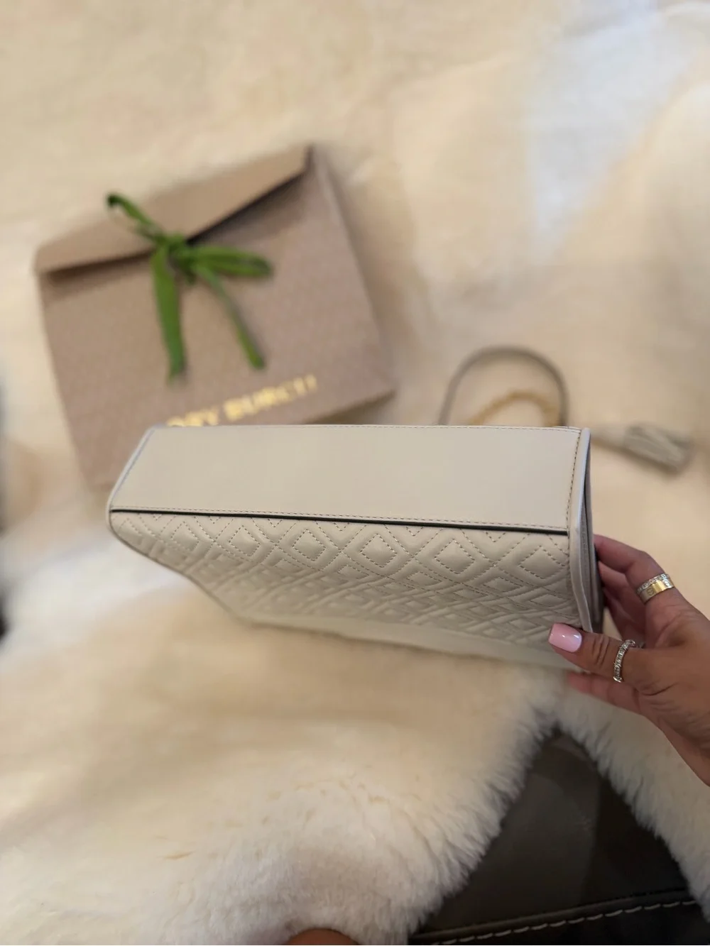 Tory Burch Fleming Luxury White leather bag Tory Burch shoulder bag crossbody